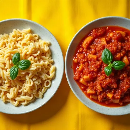 Carbonara and ragu side by side